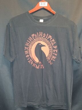 Viking Raven Nordic Mythology T-Shirt, Norse Runes Bird